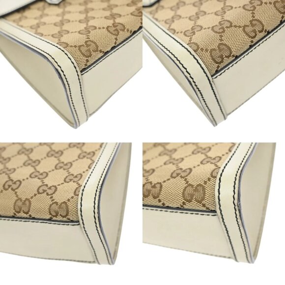 GUCCI Logo Emily GG Pattern Chain Shoulder Bag Canvas Leather Brown 498-082025 - Picture 6 of 15